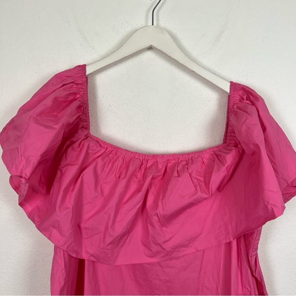 NWT Never Fully Dressed Rosie Off the Shoulder Ruffle Midi Dress Pink - Picture 5 of 9